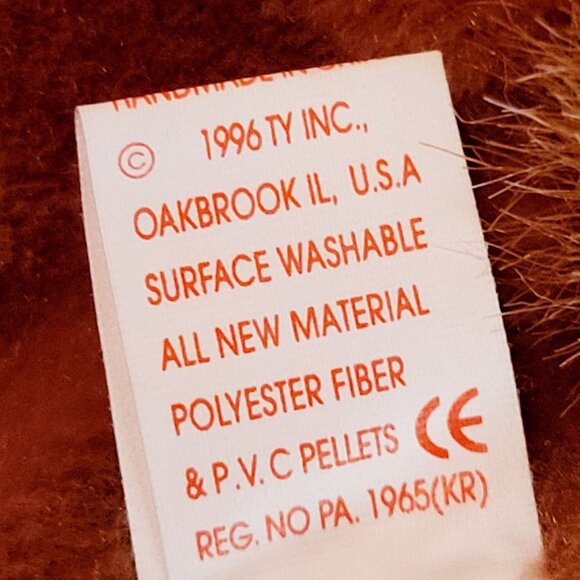 Ty Beanie Babies Nuts The Squirrel 1996 Animal Plush Stuff Toy - Picture 9 of 13